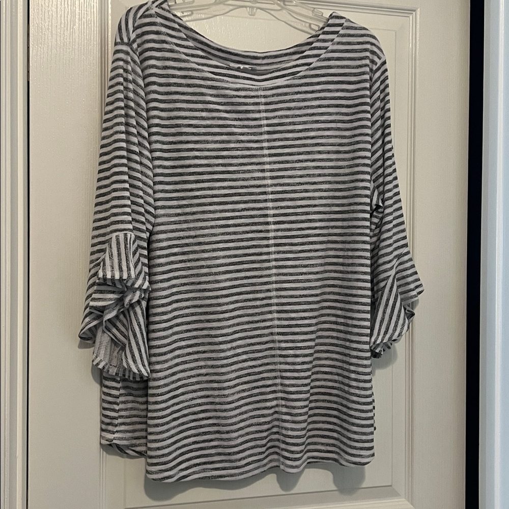 Westbound 3/4 Sleeve Striped Top